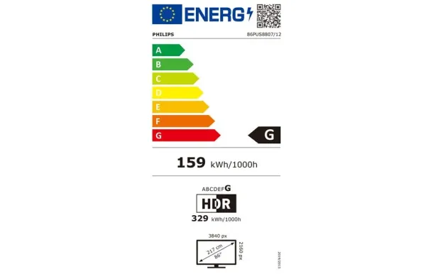 PHILIPS Téléviseur UHD 4K PH 86PUS8807